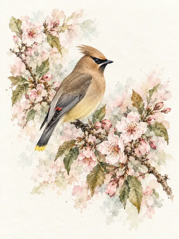 Botanical Bird Watercolor Prints