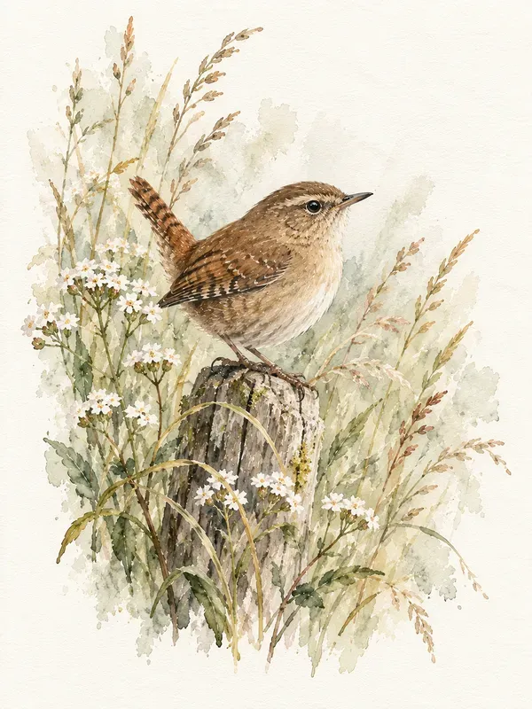 Botanical Bird Watercolor Prints