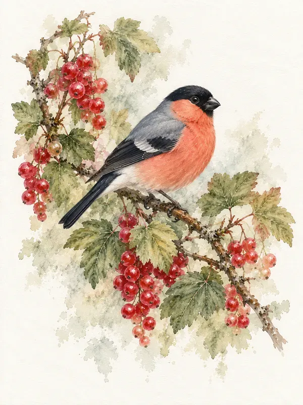 Botanical Bird Watercolor Prints