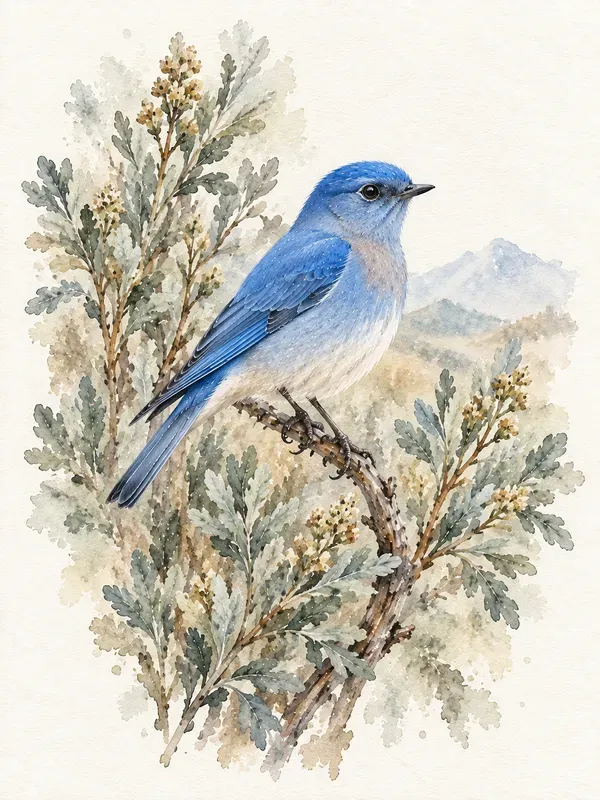 Botanical Bird Watercolor Prints