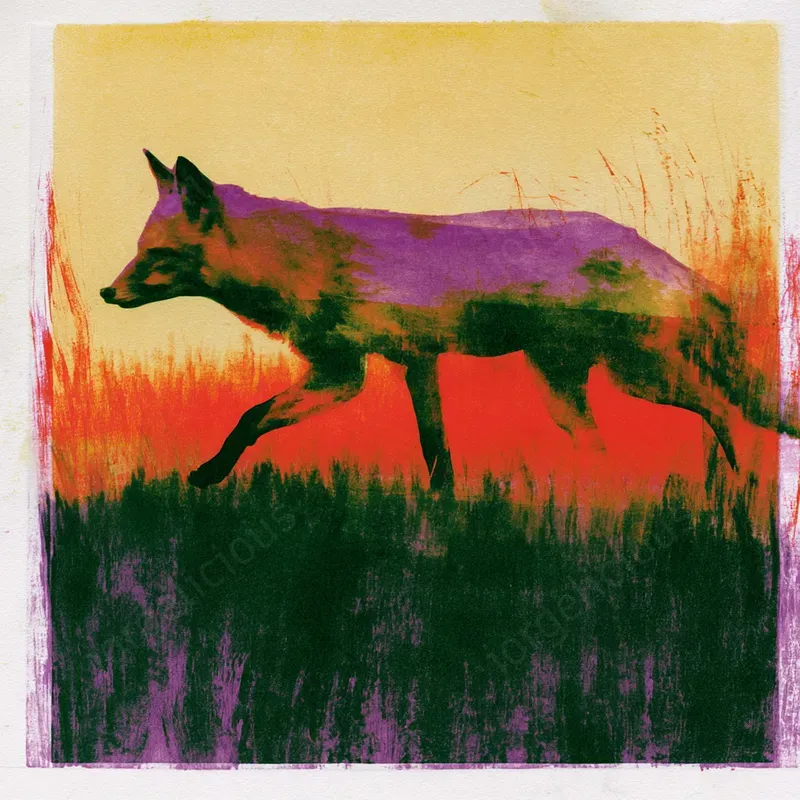 Textured Monoprint Editorial Illustrations