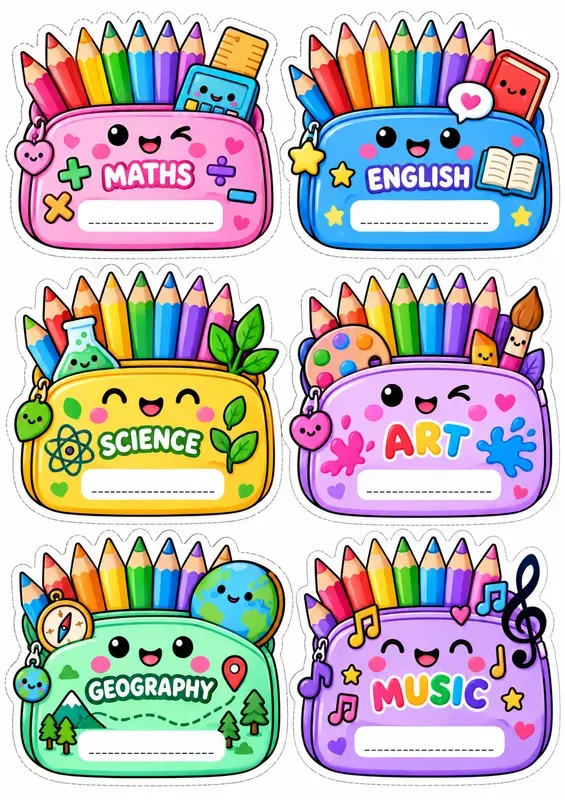Colored Labels For Primary School