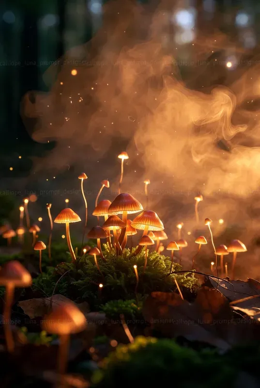 Luminous Mushroom Grove Spirit Portraits
