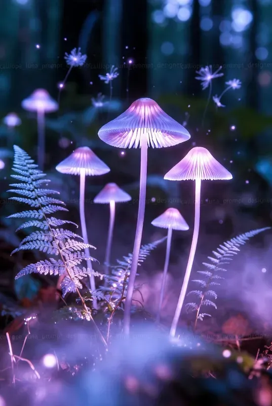 Luminous Mushroom Grove Spirit Portraits