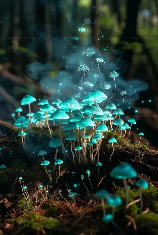 Luminous Mushroom Grove Spirit Portraits