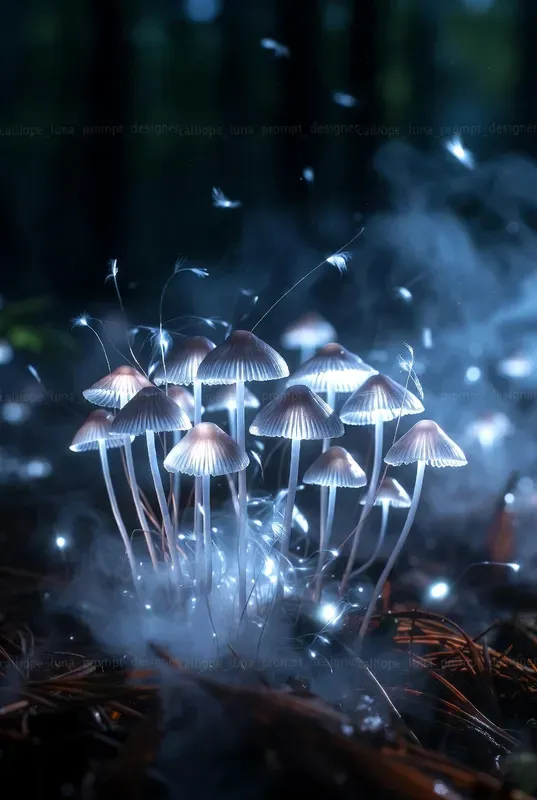 Luminous Mushroom Grove Spirit Portraits