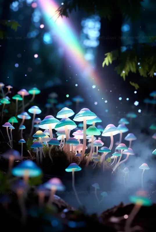 Luminous Mushroom Grove Spirit Portraits
