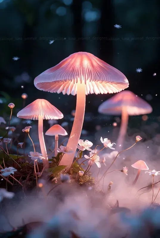 Luminous Mushroom Grove Spirit Portraits