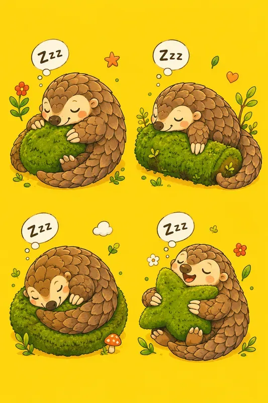 Whimsical 4panel Kids Grid Illustrations