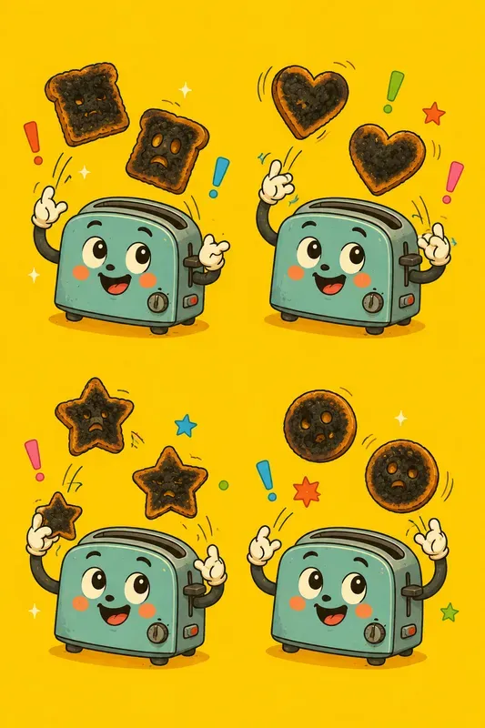 Whimsical 4panel Kids Grid Illustrations