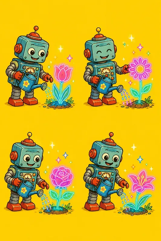 Whimsical 4panel Kids Grid Illustrations