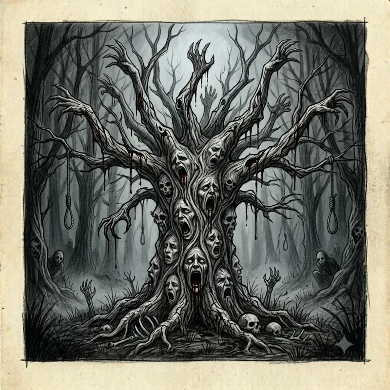 Haunting Dark Pencil Horror Art