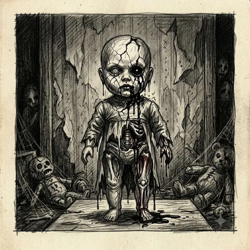 Haunting Dark Pencil Horror Art