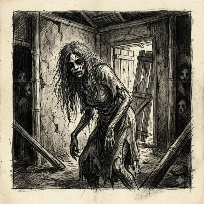 Haunting Dark Pencil Horror Art