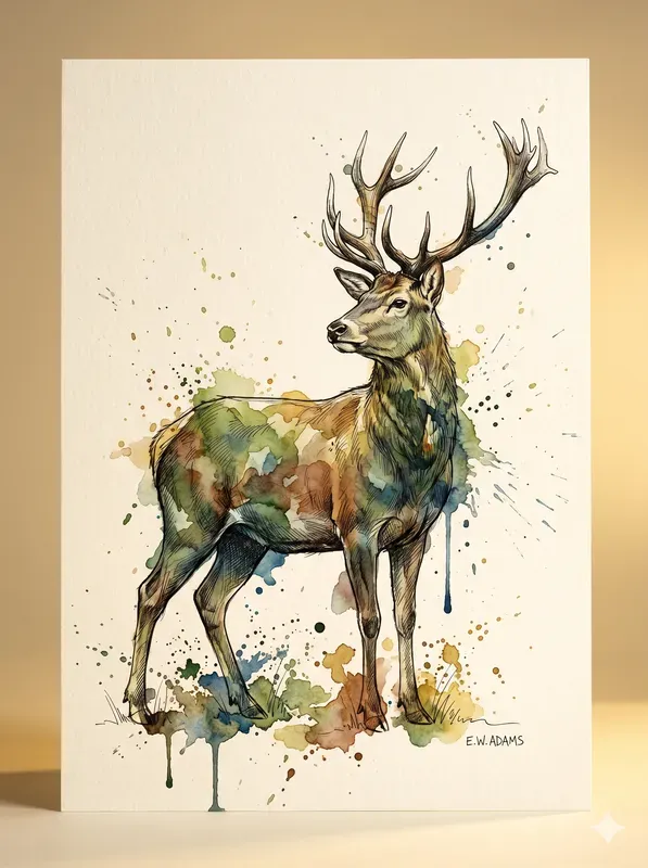 Ink Sketches And Watercolor Animals