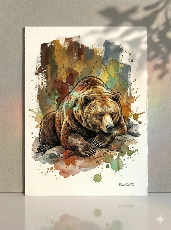 Ink Sketches And Watercolor Animals