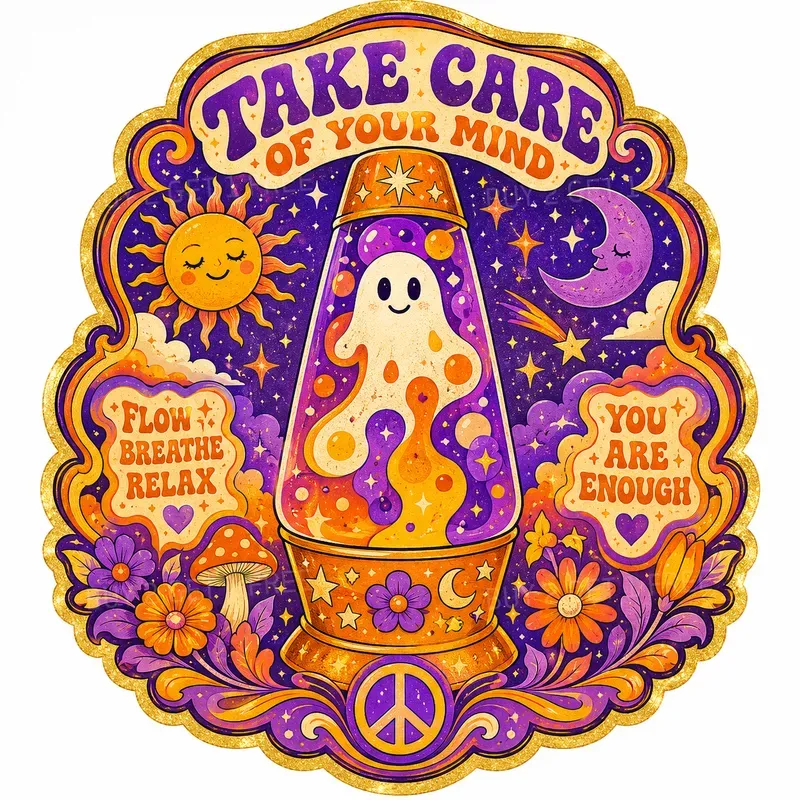Psychedelic Mindful Self Care Stickers