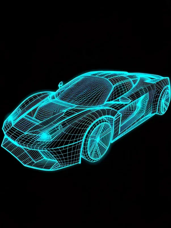 Neon Wireframe Vector Art Generator