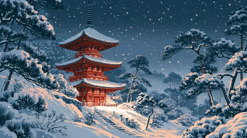 Japanese Woodblock Winter Frame Tv Art
