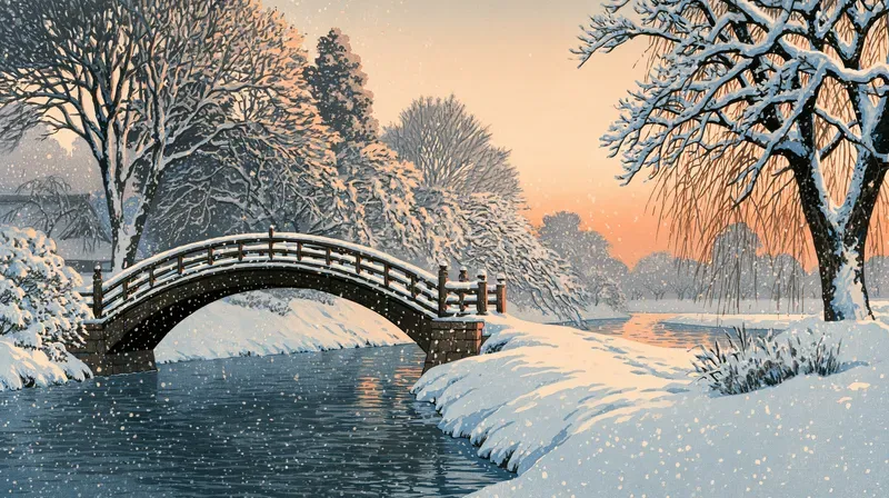Japanese Woodblock Winter Frame Tv Art
