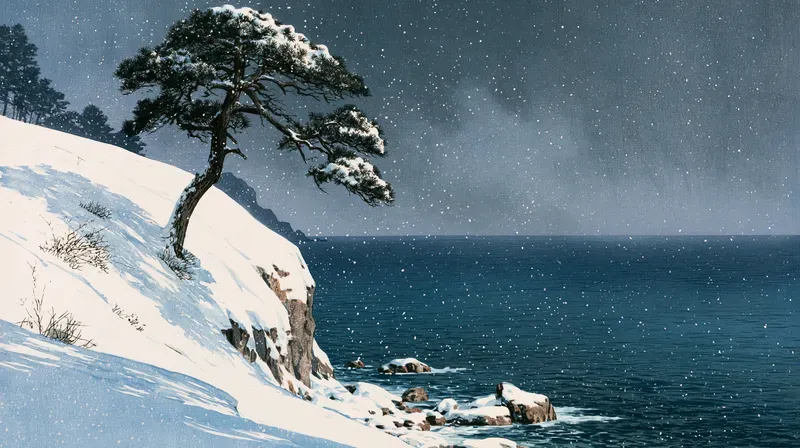 Japanese Woodblock Winter Frame Tv Art