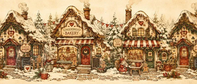 Vintage Fairytale Village Washi Tape Art