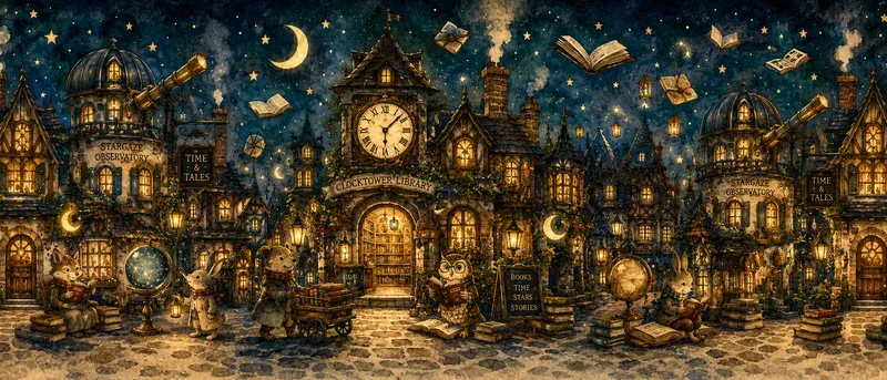Vintage Fairytale Village Washi Tape Art