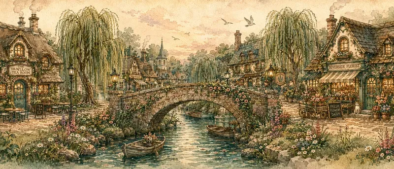 Vintage Fairytale Village Washi Tape Art