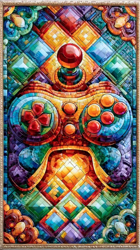 3D Mosaic Retro Gaming Art