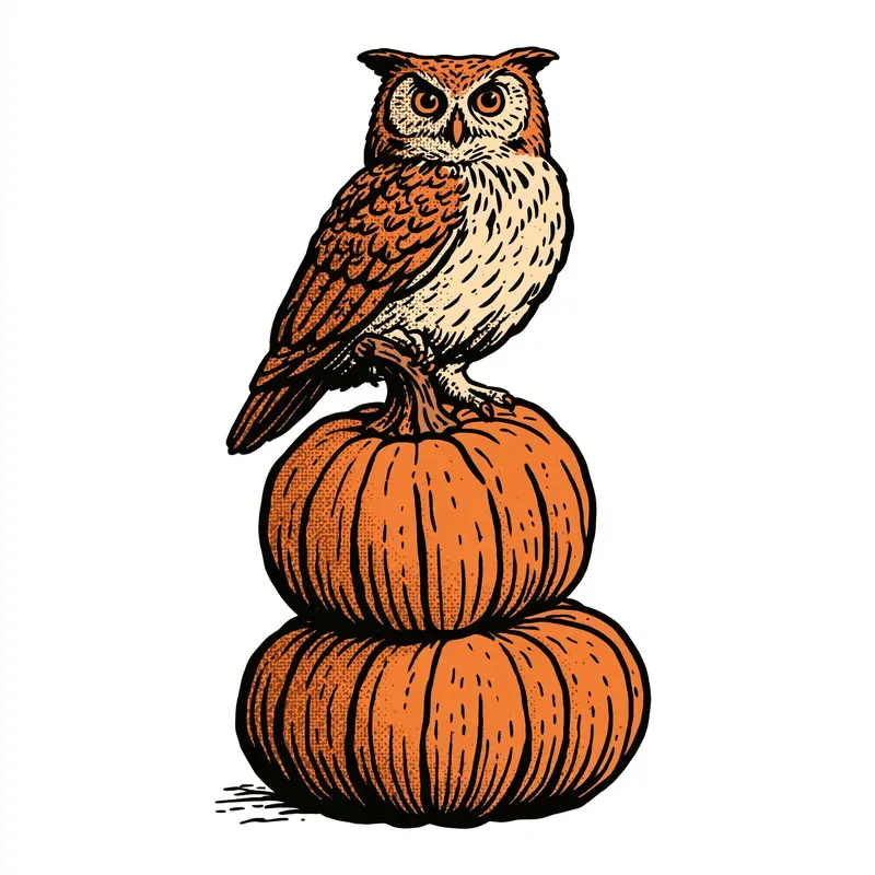 Retro Screenprint Autumn Clipart Icons