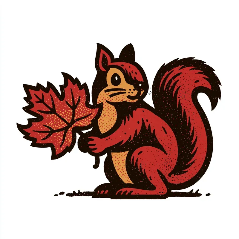 Retro Screenprint Autumn Clipart Icons