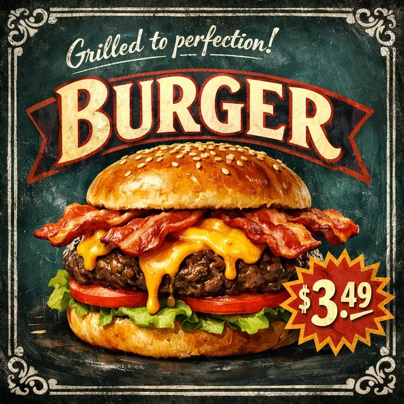 Vintage Chalkboard Food Poster Generator