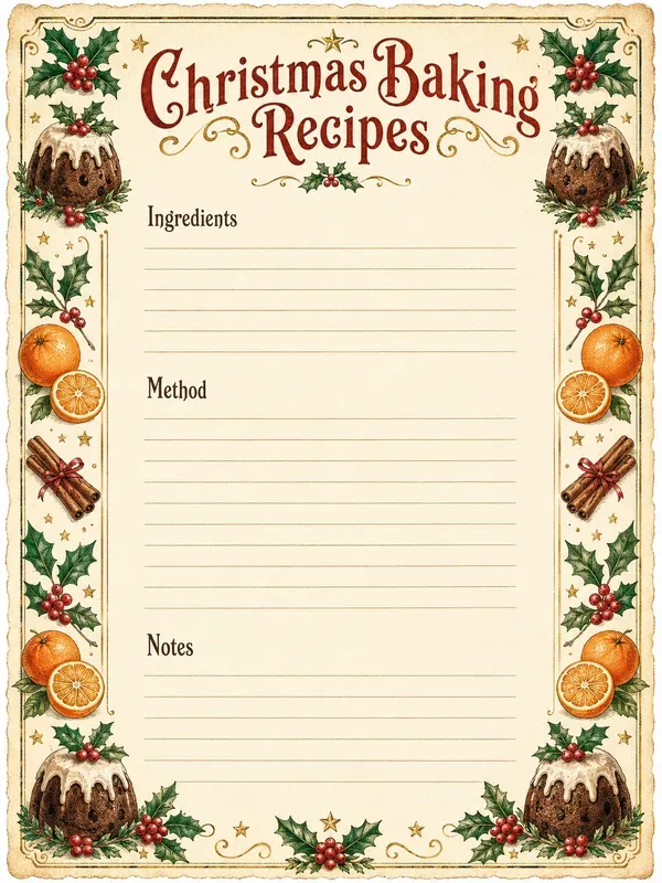Vintage Christmas Recipe Cards