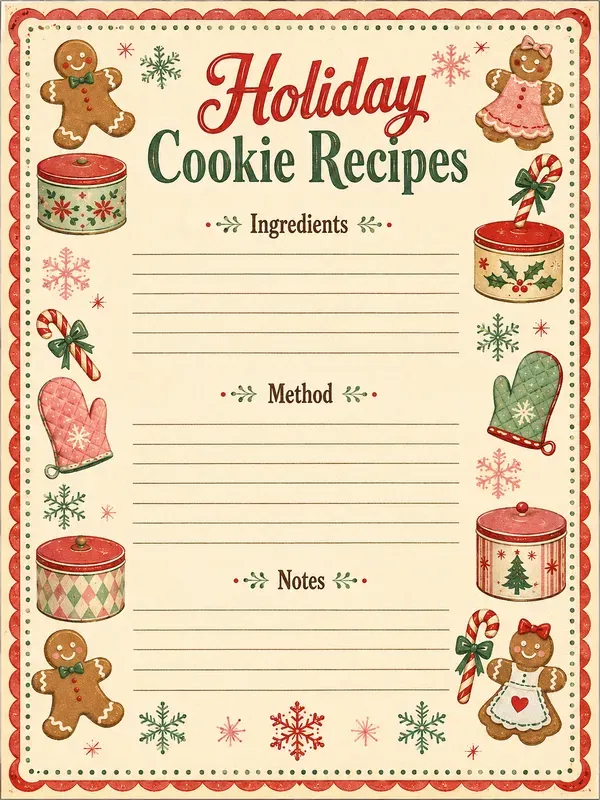 Vintage Christmas Recipe Cards
