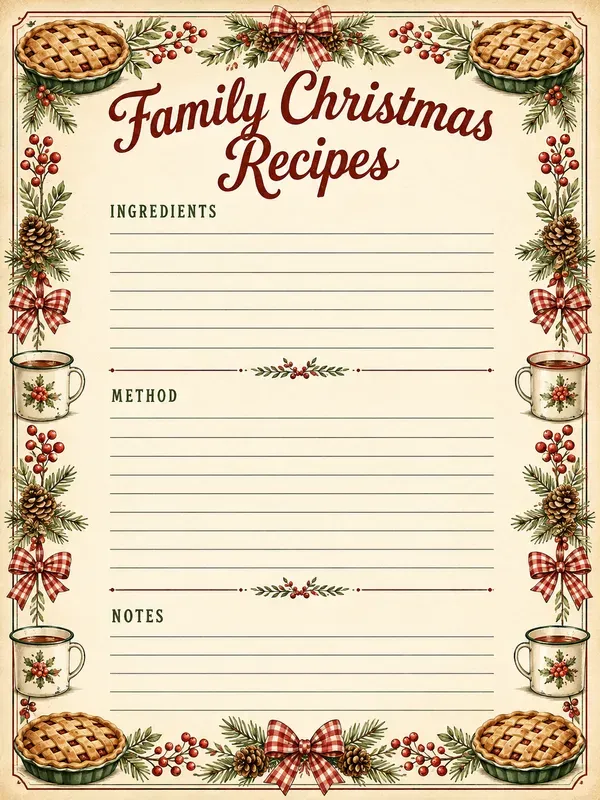 Vintage Christmas Recipe Cards