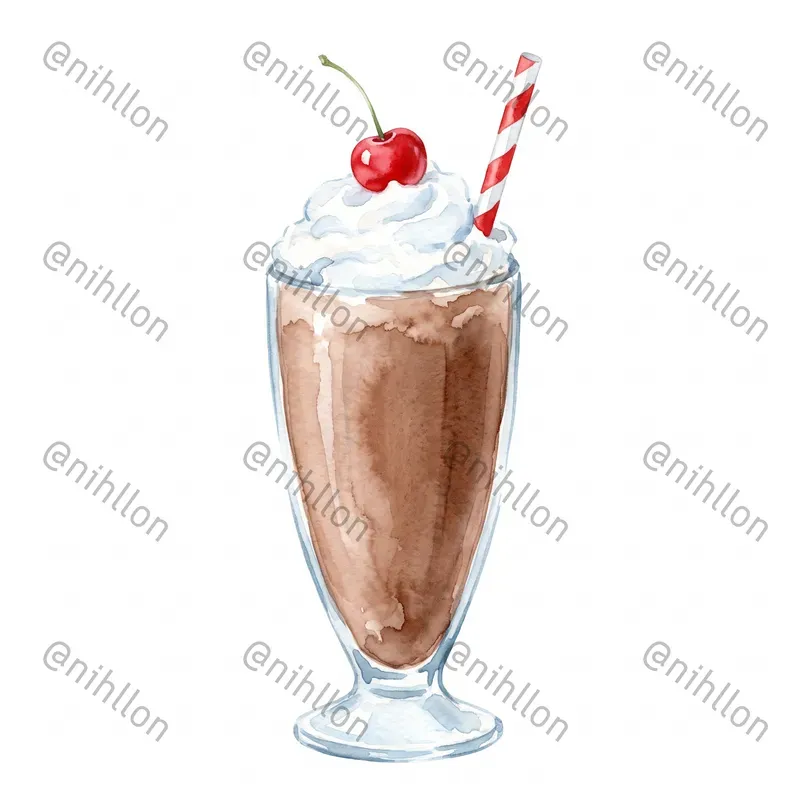 Watercolor Fast Food Cliparts On White