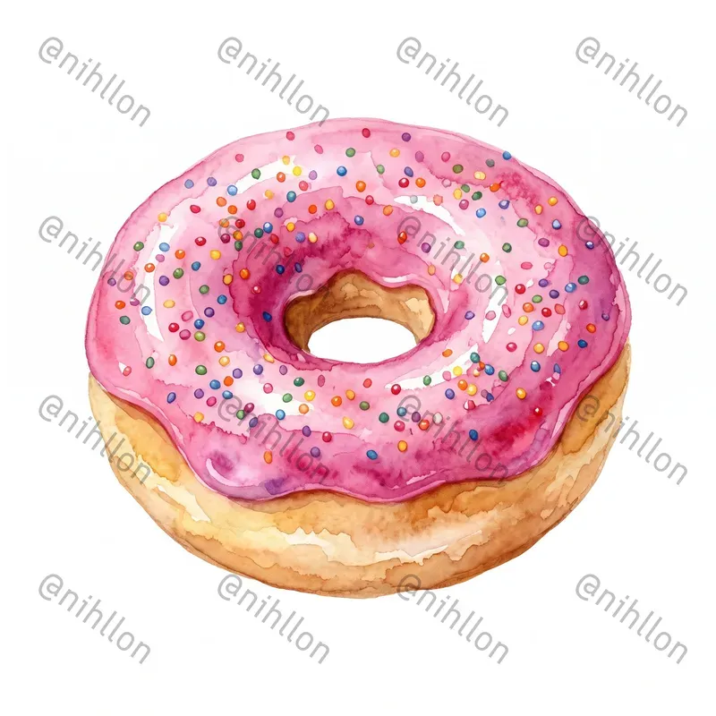 Watercolor Fast Food Cliparts On White
