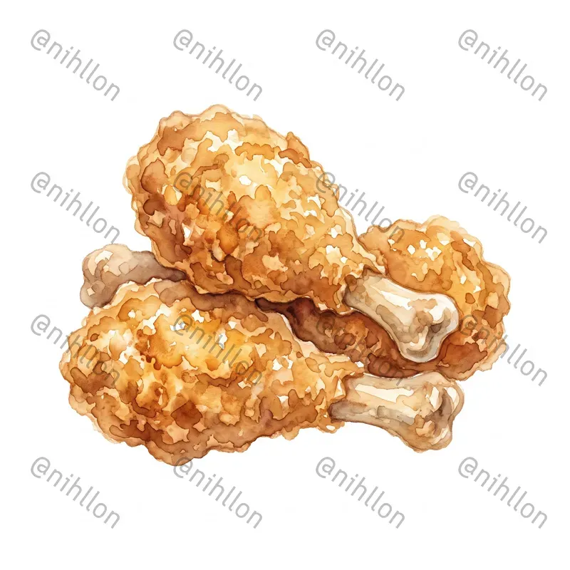 Watercolor Fast Food Cliparts On White