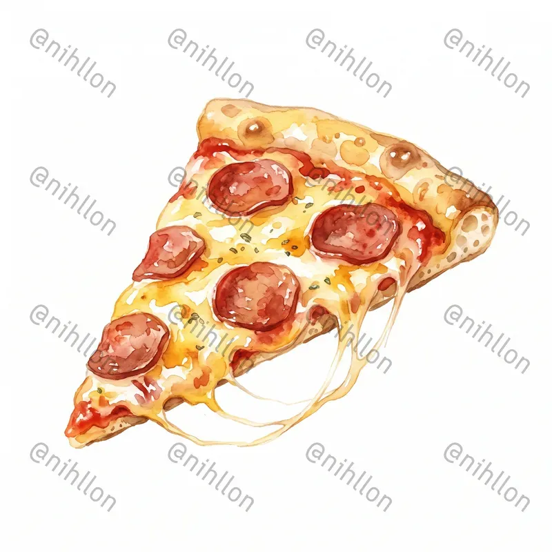 Watercolor Fast Food Cliparts On White