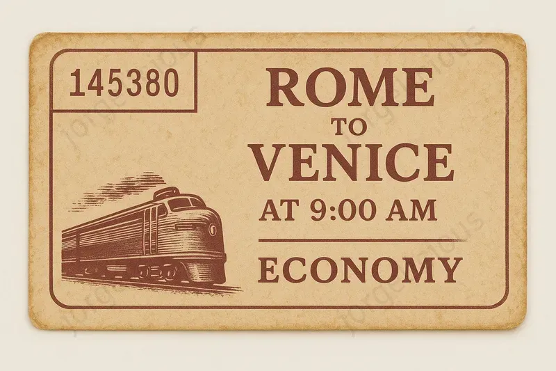 Customizable Vintage Train Tickets
