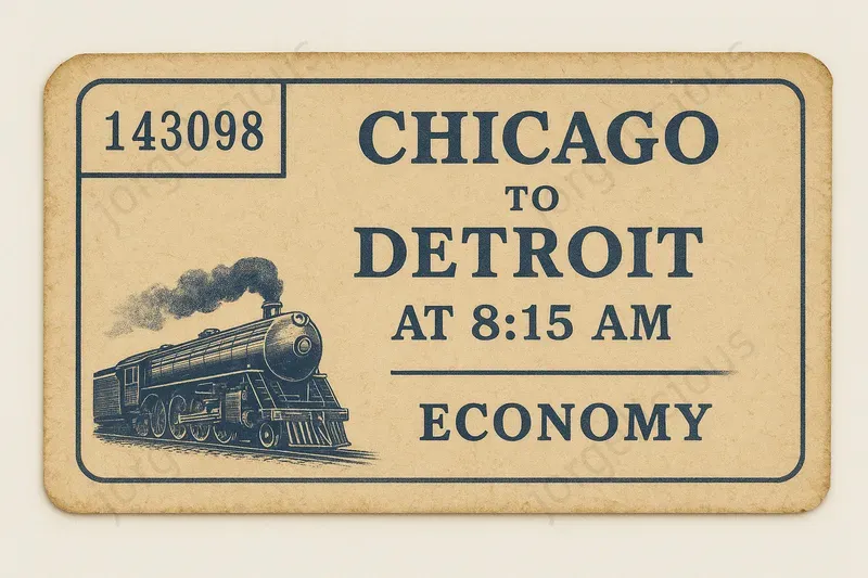 Customizable Vintage Train Tickets