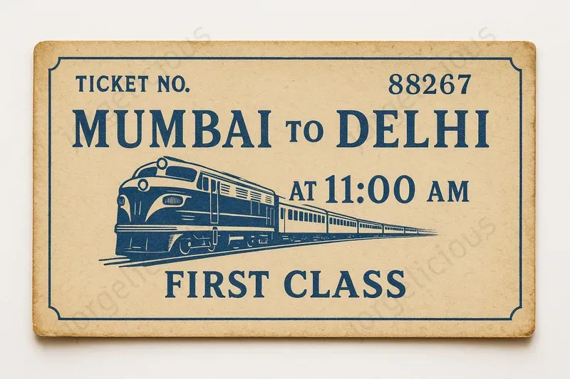 Customizable Vintage Train Tickets