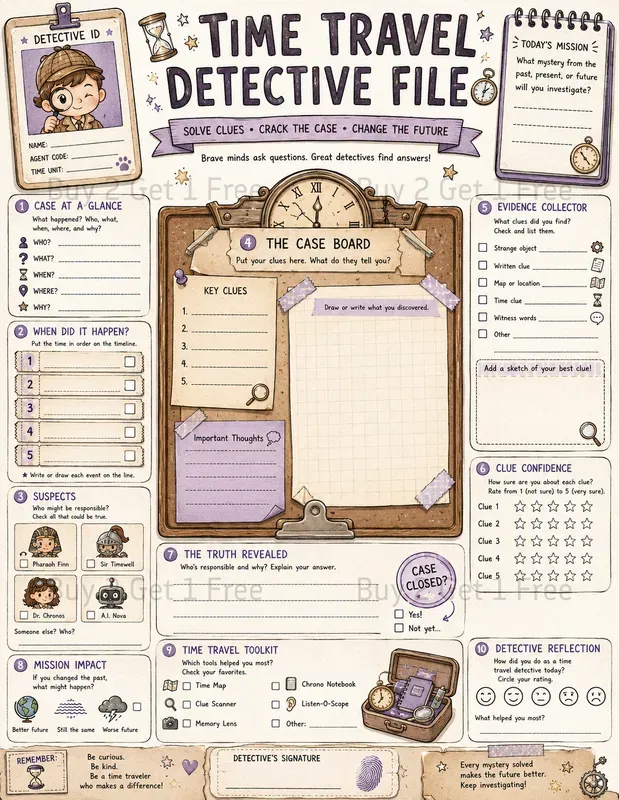 Kids Detective Case Worksheets