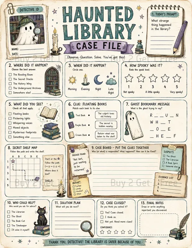 Kids Detective Case Worksheets