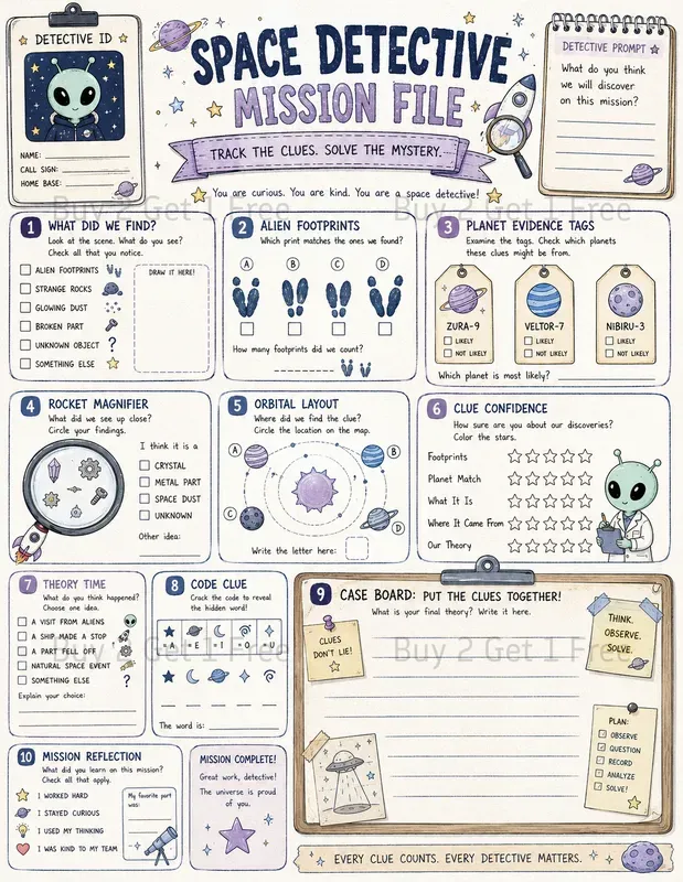 Kids Detective Case Worksheets