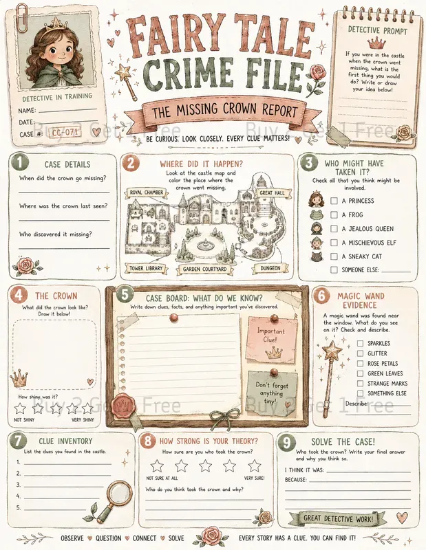 Kids Detective Case Worksheets