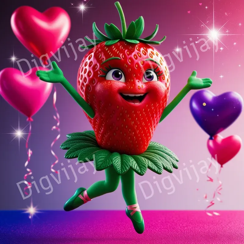 Vibrant 3D Personified Fruit Characters