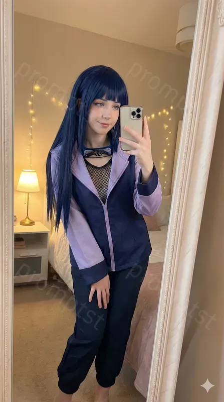 Girls Cosplay Fit Check Mirror Selfies