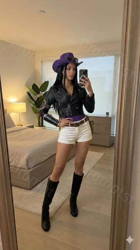 Girls Cosplay Fit Check Mirror Selfies