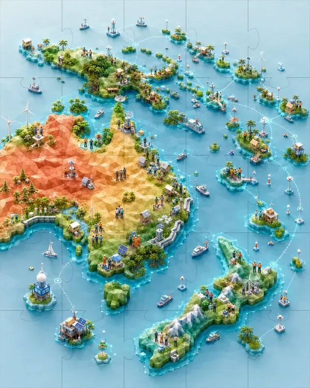 Lowpoly 3D Map Infographics